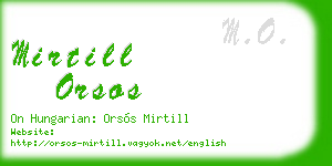 mirtill orsos business card